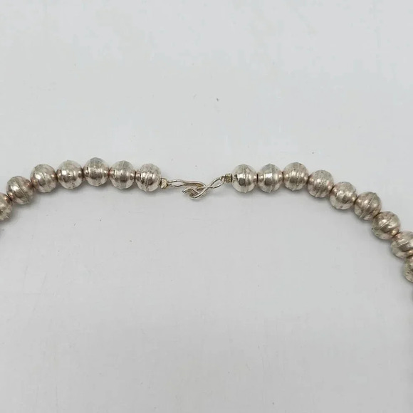 Vintage Navajo Sterling Silver Sleeping Beauty Turquoise Squash Blossom Necklace - Picture 3 of 8